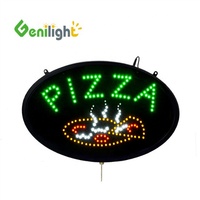 Enseigne lumineuse LED électronique couleur pour fenêtre, OEM, pour affichage de pizzas en intérieur, enseigne suspendue en aluminium pour restaurants et hôtels, garantie 1 an