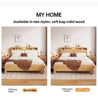 Lit bas en bois massif, style nordique moderne et simple, multifonctionnel pour la maison, lit double 1,8 m, lit simple 1,5 m, vente directe d'usine
