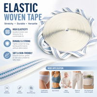 Bande en tissu violet lavande premium avec logo personnalisé pour masque facial en maille respirante, boucle d'oreille, norme Oeko-Tex Standard 100, finition soignée