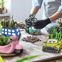 Pot de fleurs en ciment pour plantes succulentes, écologique, mignon, mini, avec trous de drainage, décoration intérieure, capacité 350 ml, sans finition, sans motif
