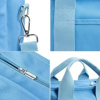 Sac fourre-tout en toile de coton imprimé avec logo personnalisé, fermeture éclair, longue poignée d'épaule, options de ruban ou de corde, taille moyenne