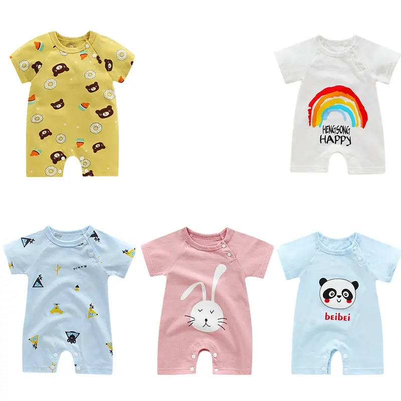 Personalización Bebé unisex algodón verano ropa de bebé cómodo bebé monos recién nacido mamelucos