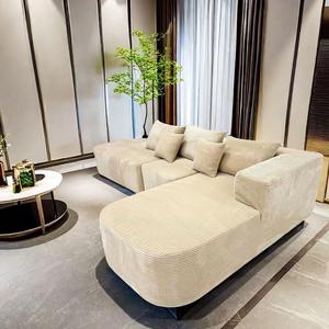 L-Shape Corduroy Fabric <b>Sofa</b> Foam Filling Combination <b>Living</b> <b>Room</b> <b>Sofa</b> For Children Adults Elderly - Product Image 2