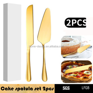Gran oferta, Metal de comida de juego de cubiertos de 2 piezas de acero inoxidable, cuchillo <span class=keywords><strong>para</strong></span> <span class=keywords><strong>pan</strong></span> de queso y Pizza, cesta de repostería, <span class=keywords><strong>pala</strong></span> <span class=keywords><strong>para</strong></span> servir pasteles - Product Image 3