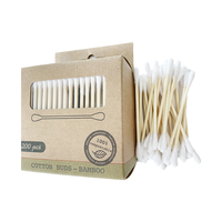 Coton tiges de nettoyage 100%, 1 pièce, boîte en papier écologique en bambou, vente en gros, nettoyage