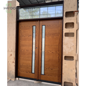 Double <span class=keywords><strong>porte</strong></span> française en bois de chêne et acajou avec verre et tableau arrière au sommet <span class=keywords><strong>Porte</strong></span> <span class=keywords><strong>d</strong></span>'<span class=keywords><strong>entrée</strong></span> pour maisons Portes doubles extérieures - Product Image 5