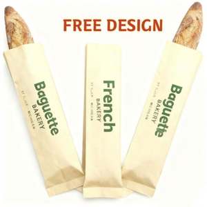 Bolsas de Papel Kraft Marrón a Granel, Personalizadas, de Grado Alimenticio, Resistentes a la Grasa, para Pan Francés, Baguettes y Pasteles - Product Image 3