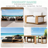 Moderne Outdoor-Gartenmöbel aus Teakholz für Villa, Innenhof, Hotelterrasse, Freizeitbereich, Restaurant und Strand