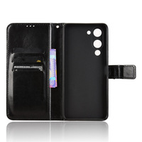 Étui portefeuille à rabat en cuir TPU véritable rétro vintage pour Vivo Y04 4G & Y29S 5G avec porte-cartes et cordon