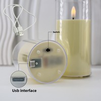 LED Flammenlose Kerze Wiederaufladbar Fernbedienung Zylinderform PP Handgefertigt Realistisches Wachs Großhandel Hochzeit Weihnachtsdekoration