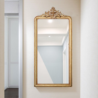 Miroir sur pied de style baroque français rétro, avec cadre sculpté, pour la décoration de la chambre à coucher