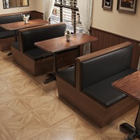 Bancs de restaurant sur mesure, revêtement en cuir, pour café, bistrot, comptoir de restauration rapide