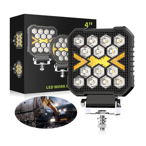 Lampe <span class=keywords><strong>de</strong></span> travail carrée à 14 LED, éclairage <span class=keywords><strong>de</strong></span> <span class=keywords><strong>position</strong></span> 30W, phare <span class=keywords><strong>de</strong></span> travail LED en acier, éclairage <span class=keywords><strong>de</strong></span> conduite pour <span class=keywords><strong>tracteur</strong></span>, camion, voiture, 4 pouces - Product Image 1