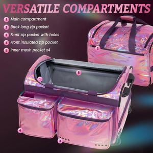 Free Sample <b>Rolling</b> Dance <b>Bags</b> With Garment Rack Luggage Trolley Roller Kids Ballet Competition Travel <b>Duffle</b> Dance Garment <b>Bags</b> - Product Image 6