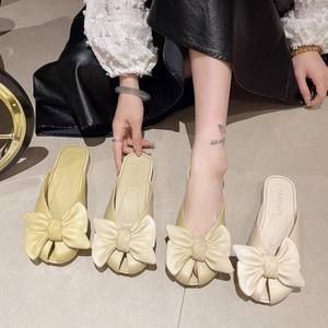 Chanclas de verano con lazo, estilo nuevo para mujer, aptas para uso en exteriores e interiores, en casa y en la playa. - Product Image 5