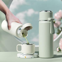 Vaso Portátil de Acero Inoxidable 316 de 450/550 ml para Estudiantes y Adultos, Botella de Agua Acrílica para Viajes al Aire Libre