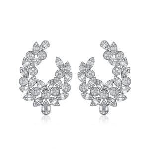Bague en Zircon en forme de plume, boucles d'oreilles à la mode pour femme, <span class=keywords><strong>prix</strong></span> de gros, nouvelle collection <span class=keywords><strong>2022</strong></span> - Product Image 1