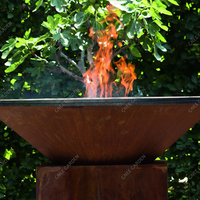 Brasero Barbecue en Acier Corten de 120 cm, Style Rouille, Nouveau BBQ Moderne en Acier Corten