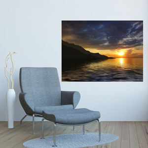 Affiche <span class=keywords><strong>de</strong></span> <span class=keywords><strong>paysage</strong></span> naturel moderne noir et blanc, peinture avec le lever <span class=keywords><strong>de</strong></span> <span class=keywords><strong>mer</strong></span>, images d'art murales imprimées pour décoration <span class=keywords><strong>de</strong></span> salon, <span class=keywords><strong>de</strong></span> maison - Product Image 2