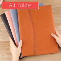 Carpeta Organizadora Multifuncional Azul A4 con Logotipo Personalizado, Carpeta de Sobres con Botón Magnético, Bolsa de Documentos Impermeable de Cuero PU para Negocios