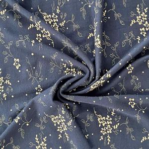 Tissu jersey simple en rayonne imprimé, classique, doux, léger et respirant avec effet froissé pour vêtements de sport et robes - Product Image 1