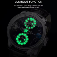 Montre Wandering Hours automatique mécanique céleste en acier inoxydable 316L avec affichage ciel étoilé satellite, montre personnalisée OEM haut de gamme