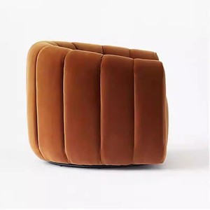 Sillón giratorio de terciopelo moderno de lujo con diseño elegante de canal para uso en el hogar, la Oficina o el dormitorio del hotel - Product Image 5