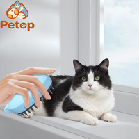 Brosse vapeur 3-en-1 Petop pour chat, pour la perte de poils, peigne de toilettage rechargeable pour animaux, pulvérisation de brume, dents de massage ABS, bleu rose, salle de bain