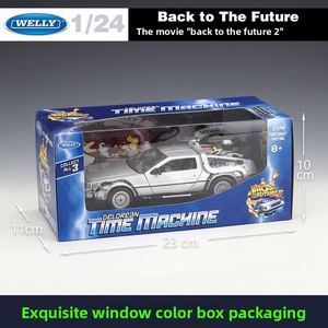 Modè<span class=keywords><strong>le</strong></span> de <span class=keywords><strong>voiture</strong></span> DeLorean en alliage moulé sous pression à l'échelle 1:24, inspiré de <span class=keywords><strong>la</strong></span> série À l'avenir, avec portes ouvrantes, contrô<span class=keywords><strong>le</strong></span> de <span class=keywords><strong>la</strong></span> force, dans un coffret cadeau coloré - Product Image 4