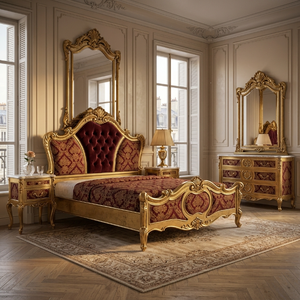 [OEM/ODM] <span class=keywords><strong>Fauteuil</strong></span> à bascule néoclassique français de luxe, sculpté à la main, en bois massif avec feuille d'or, <span class=keywords><strong>pour</strong></span> projets hôteliers et villas - Product Image 6