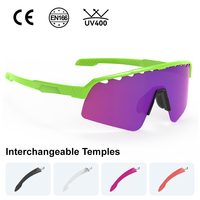 Lunettes de sport UV400 semi-cerclées TR90 PC, anti-buée, légères, avec branches interchangeables pour l'escalade et les activités de plein air, personnalisables OEM