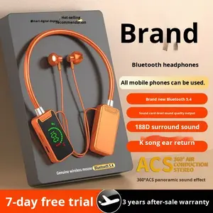 <span class=keywords><strong>Écouteur</strong></span>s <span class=keywords><strong>sans</strong></span> <span class=keywords><strong>fil</strong></span> JL à tour de cou avec LED, étanches IPX5, chargement Type-C, réduction active du bruit 5.4, affichage numérique - Product Image 5