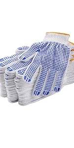 Échantillon gratuit Gants à pois en PVC Gants de travail de sécurité antidérapants avec coquille de gants en tricot de coton - Product Image 3