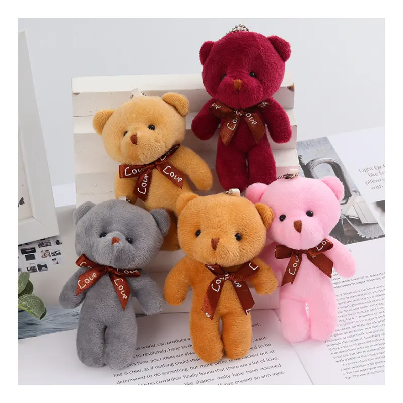 Низкая цена, маленький размер, крошечный фаршированный шарнирный Медведь кукла игрушка плюшевый медведь сумка брелок кулон брелок