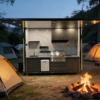 Cuisine mobile résistante aux intempéries en plein air, barbecue en acier inoxydable pour les événements de jardin et de patio