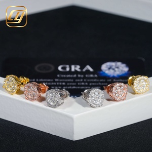 Pendientes de Lujo con Moissanita, Chapados en Oro de 18K, Corte Brillante Redondo, Diseño de Bola, Unisex, Joyería para Uso Diario - Product Image 6