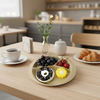 Assiette à dîner pour enfants en trois parties, design minimaliste, en coque de riz, sans BPA, sans plastique, écologique, facile à nettoyer, pour la famille, KAIXIN