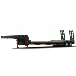 Gooseneck Equipamento 3 Eixos Lowbed Semi Trailer