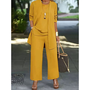 Completo Coordinato 3 Pezzi <span class=keywords><strong>Donna</strong></span> <span class=keywords><strong>Taglie</strong></span> <span class=keywords><strong>Forti</strong></span> - Tuta Casual Trendy Primavera Autunno Effetto Snellente Anti-Età Bestseller 2026 Novità - Product Image 3