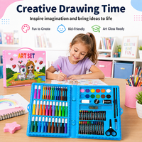 Ensemble de peinture pour enfants, ensemble de papeterie, ensemble d'art, ensembles de peinture, fournitures artistiques pour enfants, personnalisable, 86 pièces LT73367