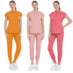 Ensemble de tenues médicales en gros, multicolore, extensible dans les 4 sens, comprenant un haut et un <span class=keywords><strong>pantalon</strong></span> jogger, pour infirmières et personnel hospitalier, prêt à expédier - Product Image 2