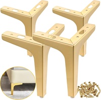 Dreieckige Möbelfüße im Modernen Stil, Schwerlast-Ersatzbeine in Gold für Schränke, Kommoden, Tische und Sofas