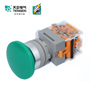 Interrupteur à bouton poussoir Tengen Mushroom Head 78mm Vert à réinitialisation automatique avec fonction de protection IP40 - Product Image 2