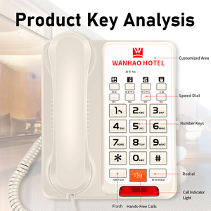 Teléfono personalizado de la habitación de invitados del hotel con pegatina de la placa frontal <span class=keywords><strong>Contacto</strong></span>-número Teléfono fijo para el hotel FICAN907 - Product Image 3