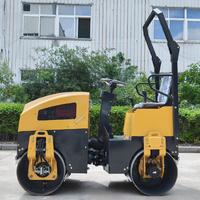 Mini-compacteur routier à double tambour hydraulique complet de 1 à 2 tonnes, moteur diesel Changchai, pour compactage d'asphalte