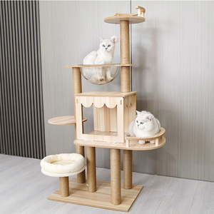 Maison arbre en bois massif confortable avec corde en sisal, personnalisation par le fabricant - Product Image 2