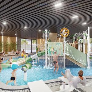 Toboggan aquatique commercial pour enfants, équipement de <span class=keywords><strong>parc</strong></span> aquatique intérieur pour centres de villégiature, hôtels et spas - Product Image 3