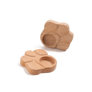 Base de soporte de comida <span class=keywords><strong>para</strong></span> <span class=keywords><strong>perros</strong></span> y gatos de madera maciza de haya, juguete Molar de madera Natural <span class=keywords><strong>para</strong></span> mascotas - Product Image 5