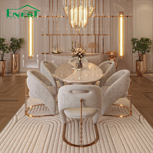 Tavolo <span class=keywords><strong>da</strong></span> <span class=keywords><strong>Pranzo</strong></span> di Lusso in Pietra Sinterizzata Italiana, Design Moderno con Texture Marmo Calacatta, Base Scanalata, Arredamento <span class=keywords><strong>per</strong></span> Villa - Product Image 4