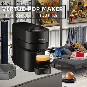 De'Longhi pour machine à expresso et cafetière <span class=keywords><strong>Nespresso</strong></span> Vertuo <span class=keywords><strong>Pop</strong></span> en acier inoxydable noir avec ensemble de dégustation - Product Image 3